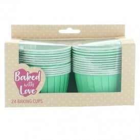 24 Baking Cups Aqua/Mint Green