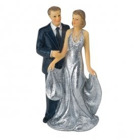25th Silver Wedding Anniversary Figures Embrace
