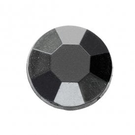 Black Round Self Adhesive Crystal Set of 24