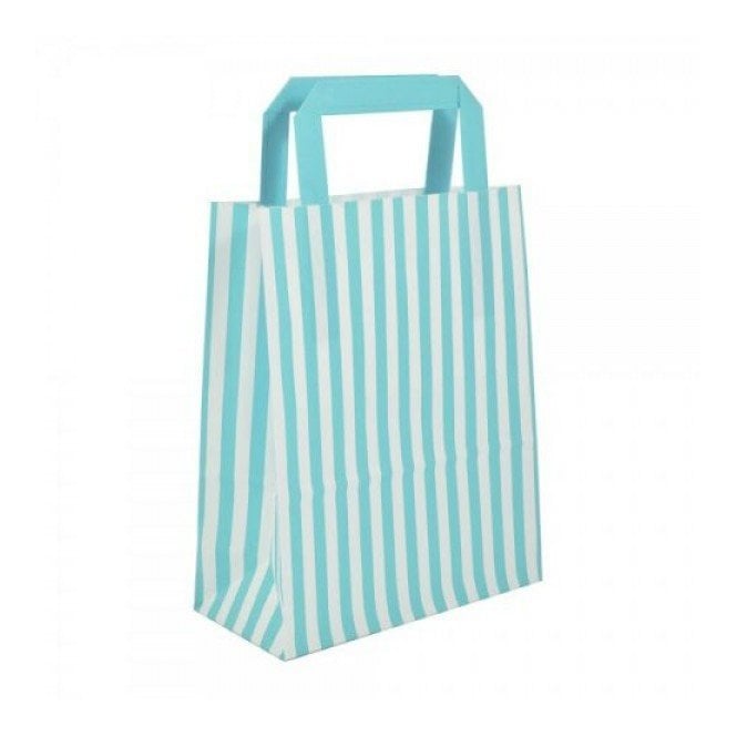 The Cake & Sugarcraft Store Blue Candy Stripe Paper Bags - Pack of 10 