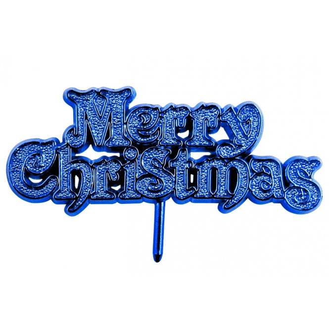 The Cake & Sugarcraft Store Blue Merry Christmas - Motto Pack of 5