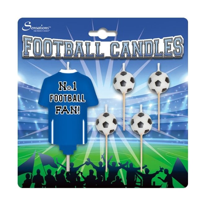 The Cake & Sugarcraft Store Blue Number 1 Football Fan Candle