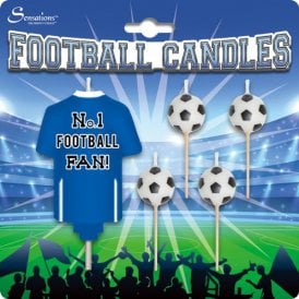 Blue Number 1 Football Fan Candle