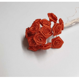 Bronze Copper Ribbon Roses Flower Spray