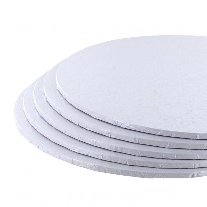 The Cake & Sugarcraft Store BULK PACK x5 White Round Masonite Board - 5mm 12inch