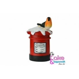 Christmas Post Box With Robin Cake Topper 