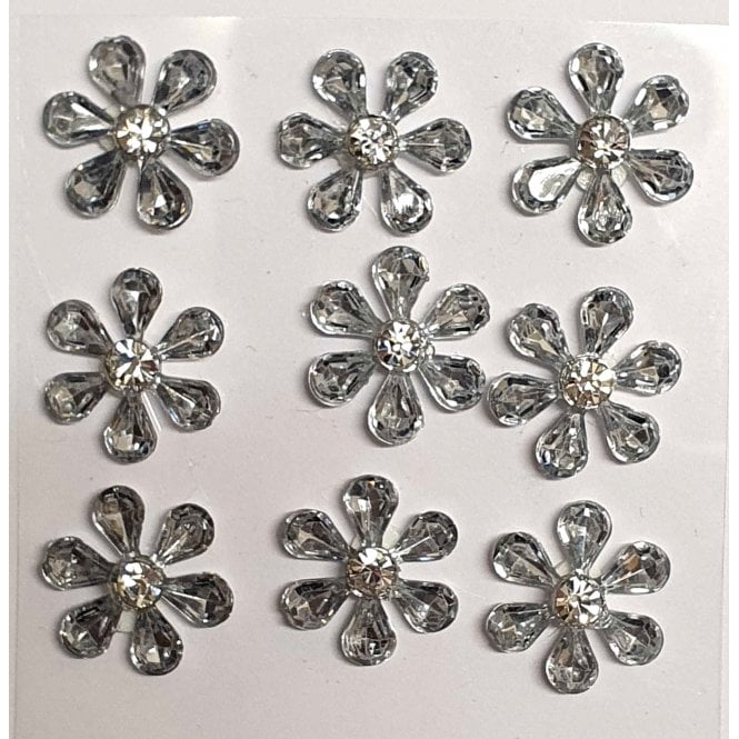 The Cake & Sugarcraft Store Clear Crystal Flower Embellishment Pack of 9