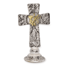 Communion Confirmation Silver Cross With Gold Detail 