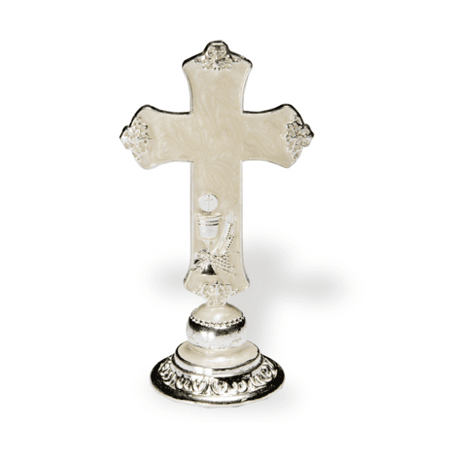 The Cake & Sugarcraft Store Communion Confirtmation Pearlized Silver Cross