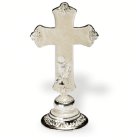 Communion Confirtmation Pearlized Silver Cross