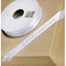 Confirmation Ribbon Silver Shimmer - 1 Meter