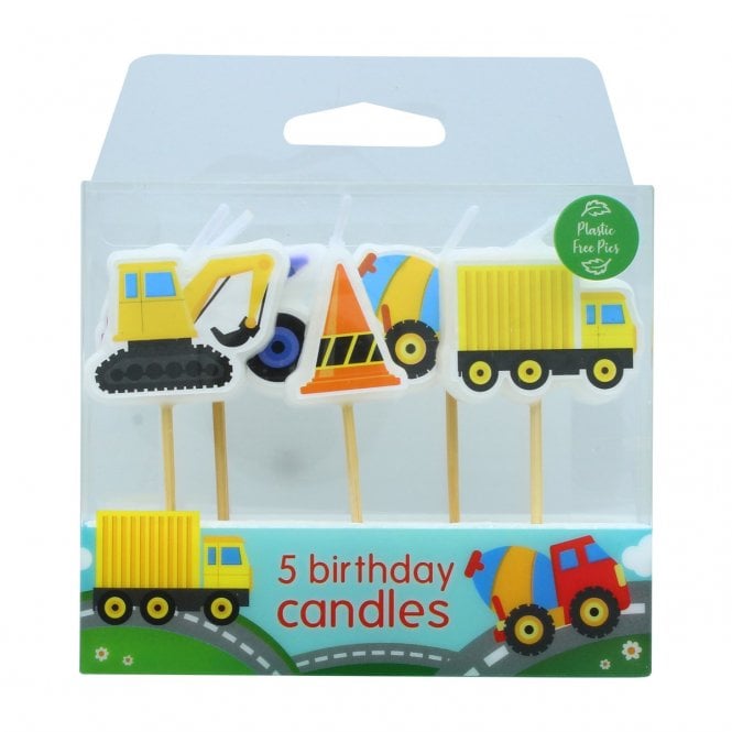 The Cake & Sugarcraft Store Construction Digger Candles With Pic 70mm