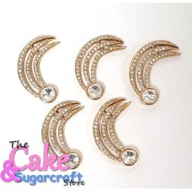 Crystal And Gold Craft Embellishment Pk of 5