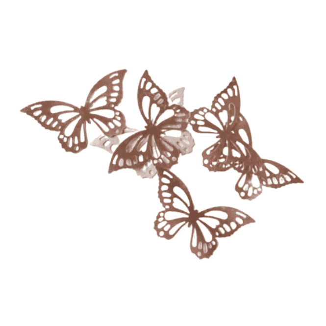 The Cake & Sugarcraft Store Crystal Candy - Rose Gold Metallic Butterflies - Pack of 22