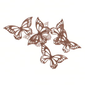 Crystal Candy - Rose Gold Metallic Butterflies - Pack of 22