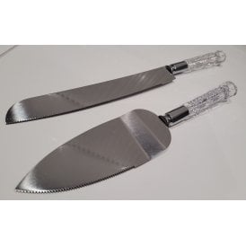 Crystal Knife and Serving Set