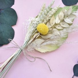 Dried Palm Leaf Spray - Gold and Green