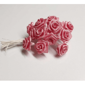 Dusky Rose Ribbon Roses Flower Spray 