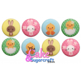 Easter Bunny and Chicks Cupcake Toppers 8 Pack