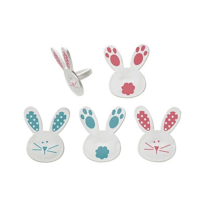 The Cake & Sugarcraft Store Easter Bunny Top and Tails Rings - Pack of 6