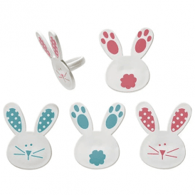 Easter Bunny Top and Tails Rings - Pack of 6
