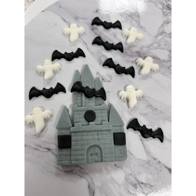 The Cake & Sugarcraft Store Edible Halloween Cake Topper Castle, Bats And Ghosts