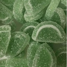 Edible Mini Lime Jelly Fruit Slices - 50g