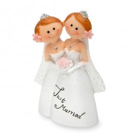 Female Couple Wedding Cake Topper Just Married