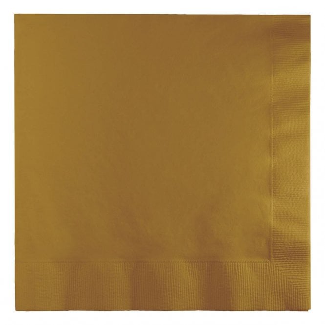 The Cake & Sugarcraft Store Glittering Gold Lunch Napkins - Pack of 50 Ply 3