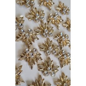 Gold and Diamante Foliage Embellishment