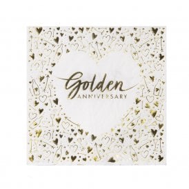 Golden Anniversary Lunch Napkins - 16 Pack