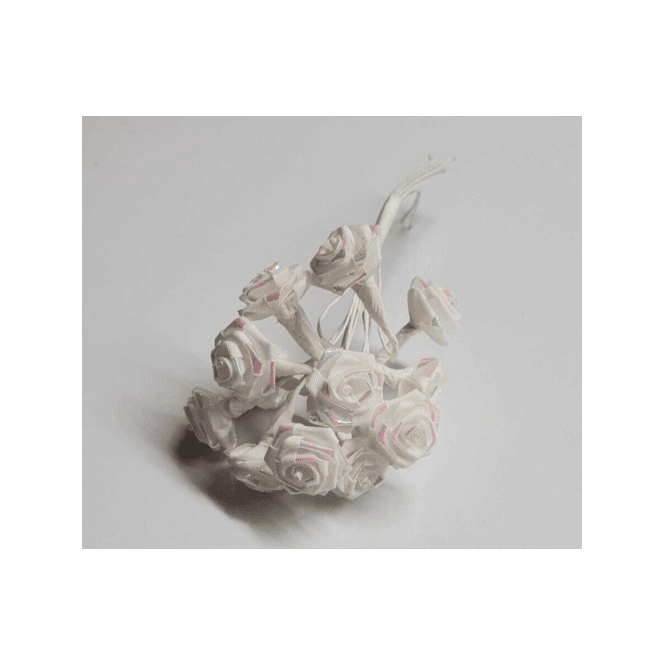 The Cake & Sugarcraft Store Iridescent White Ribbon Roses Flower Spray