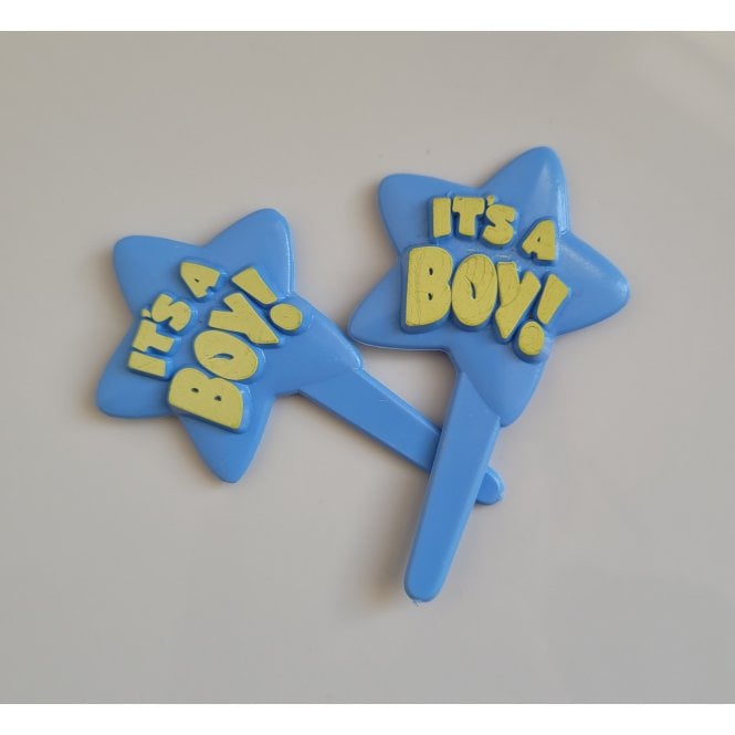 The Cake & Sugarcraft Store It's a Boy Star Cupcake Topper 2 pack