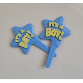 It's a Boy Star Cupcake Topper 2 pack