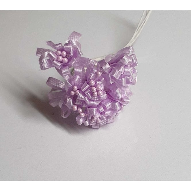 The Cake & Sugarcraft Store Lilac Ribbon and Pearl Flowers Mini Spray