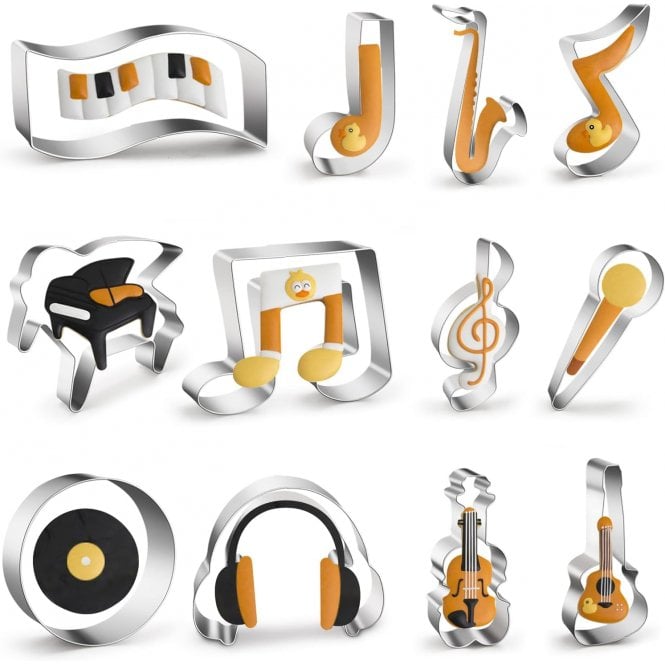 The Cake & Sugarcraft Store Music Cutters - 12 Pieces
