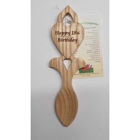 Penblwydd Hapus 18 Happy Birthday LoveSpoon Hand Crafted