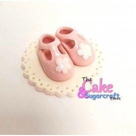 Pink Baby Booties With Flower