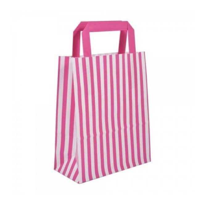 The Cake & Sugarcraft Store Pink Candy Stripe Paper Bags - Pack of 10 