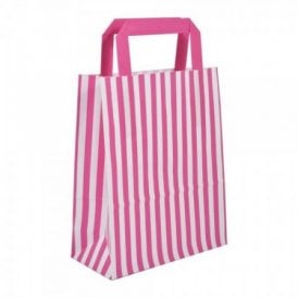 Pink Candy Stripe Paper Bags - Pack of 10 
