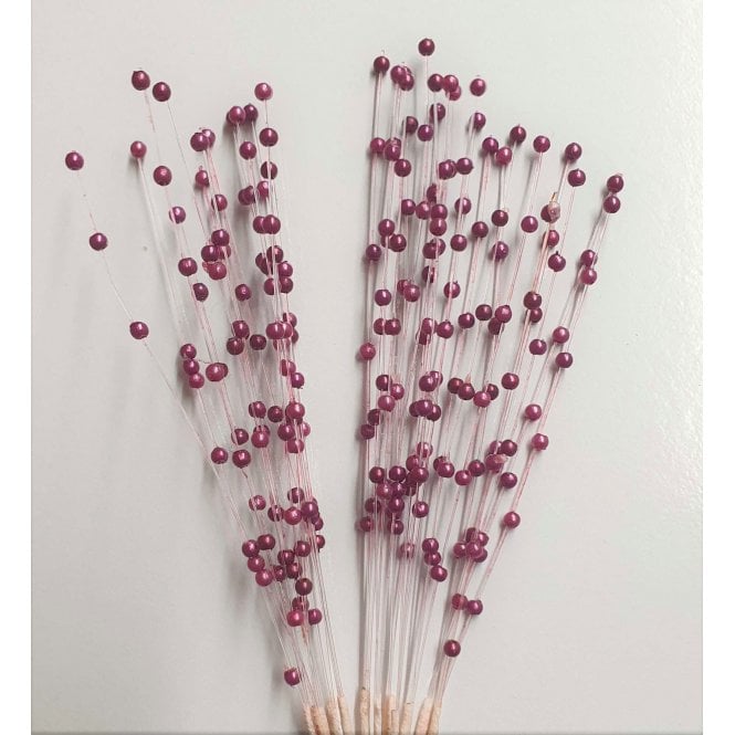 The Cake & Sugarcraft Store Plum Pearl Stems Pack of 12
