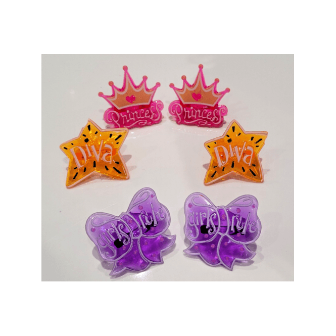 The Cake & Sugarcraft Store Princess Diva Girls Rule Cupcake Rings Pack of 6