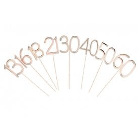 Rose Gold Number Cake Topper Diamante Birthday