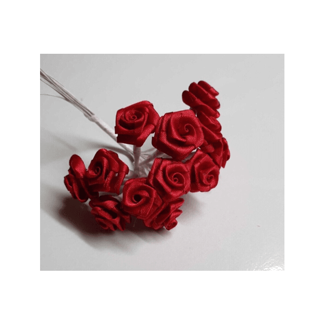 The Cake & Sugarcraft Store Ruby Red Ribbon Roses Flower Spray
