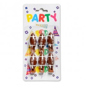 Rugby American Football Candles Pack of 6