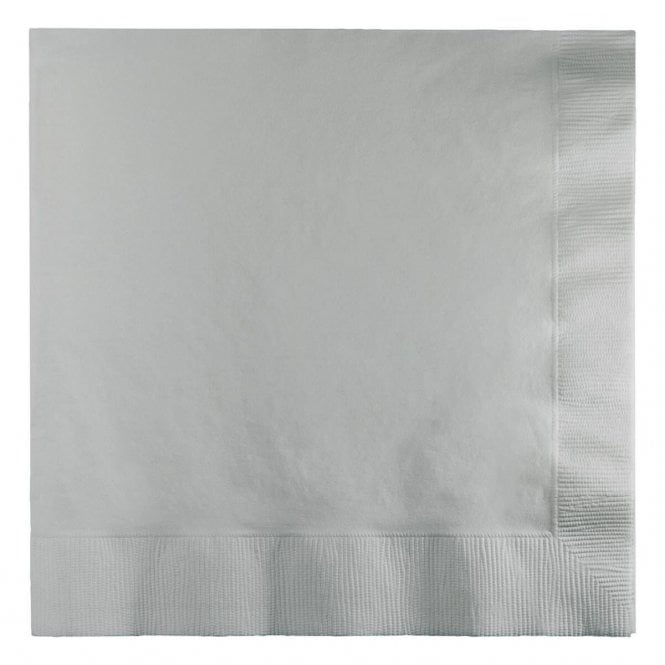 The Cake & Sugarcraft Store Shimmering Silver Lunch Napkins - Pack of 50 Ply 3