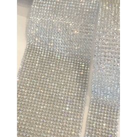 Silver Crystal Rhinestone Diamante Ribbon Chain 1 mtr