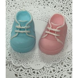 Sugar Handmade Baby Booties - Pink and Blue