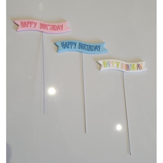 The Cake & Sugarcraft Store Sugar Happy Birthday Banner on Pic