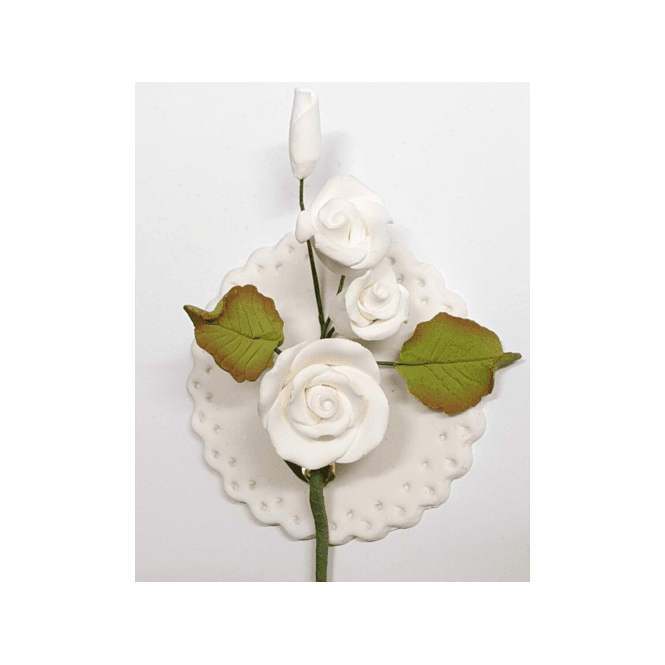 The Cake & Sugarcraft Store Sugar Rose Spray - Mini White